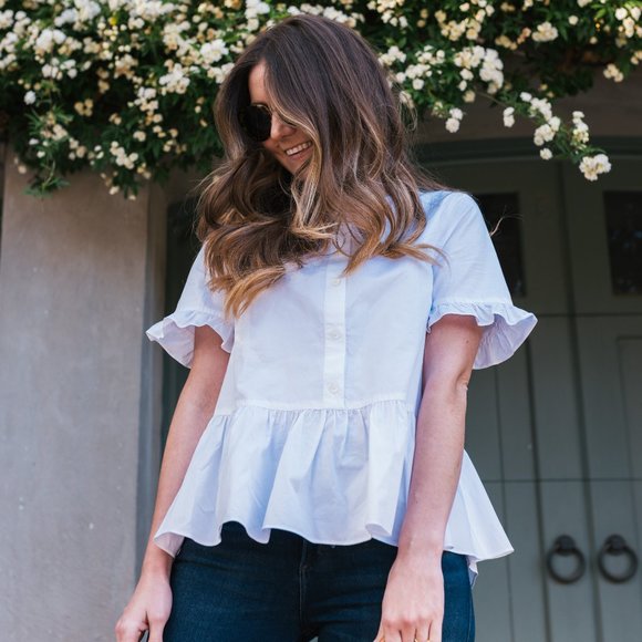 Madewell Tops - NWOT Madewell Peplum Button Up Shirt